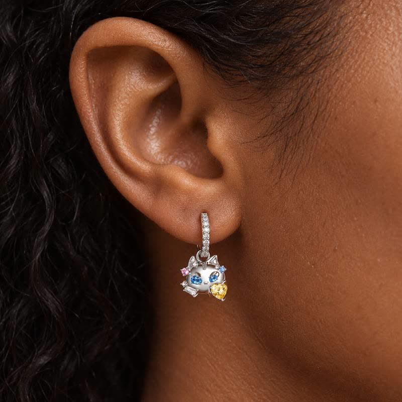 TaleClasp Halloween Cat Colored Stones Earrings - image 1