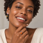 TaleClasp Halloween Pumpkin Charm Beaded Stretch Ring - image 2