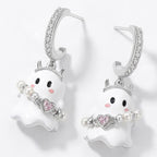 TaleClasp Sweet Ghost Heart Charm Huggie Earrings - image 4