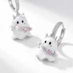 TaleClasp Sweet Ghost Heart Charm Huggie Earrings - image 3
