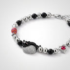 TaleClasp Black Cat Crystal Heart Charm Beaded Bracelet - image 3
