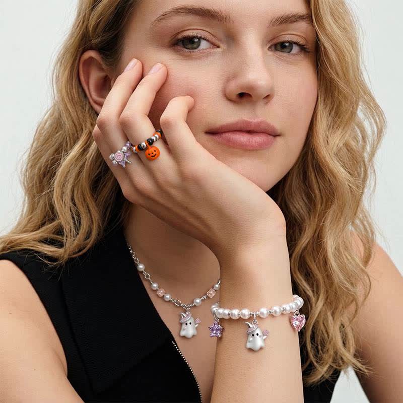 TaleClasp Sweet Pearl Ghost Charm Bracelet - image 2