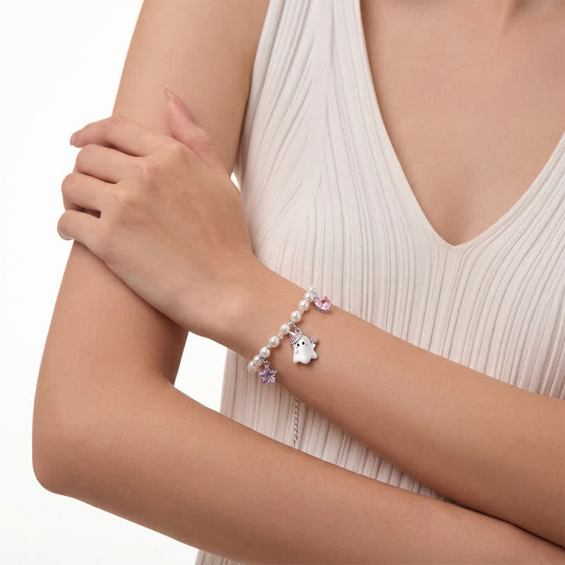TaleClasp Sweet Pearl Ghost Charm Bracelet - image 1