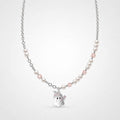 TaleClasp Pearl Ghost Charm Heart Crystal Collar Necklace - White - image 0