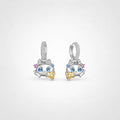 TaleClasp Halloween Cat Colored Stones Earrings - Silver - image 0
