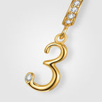 TaleClasp Lucky Number 3 Gold Detachable Charm - image 3