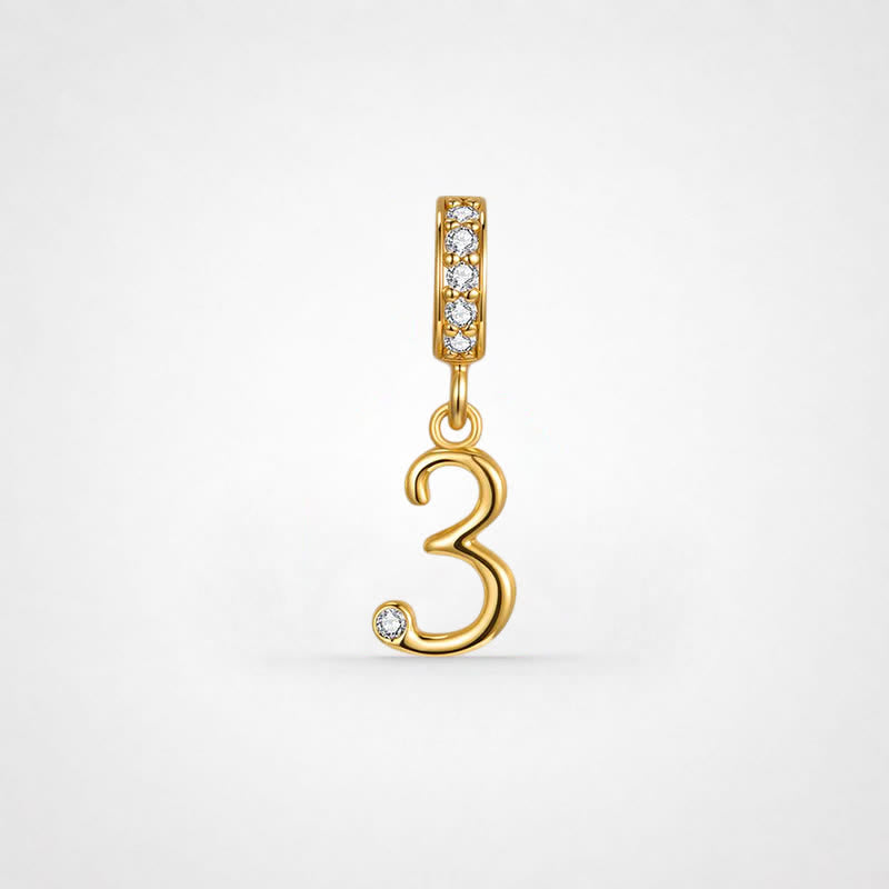 TaleClasp Lucky Number 3 Gold Detachable Charm - Golden - image 0
