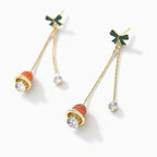 TaleClasp Christmas Bell and Bow Crystal Drop Earrings - image 3