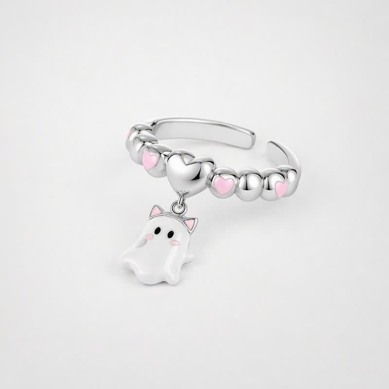 TaleClasp Sweet Heart Cute Ghost Charm Ring - image 3