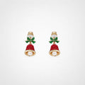 TaleClasp Crystal Bell Pearl Charm Drop Earrings - Red - image 0