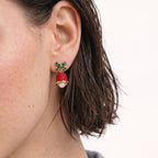 TaleClasp Crystal Bell Pearl Charm Drop Earrings - image 1