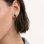 TaleClasp Festive Candy Cane Santa Hat Crystal Stud Earrings - image 2