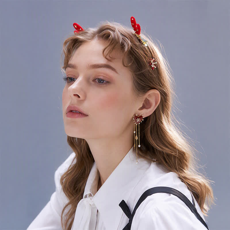 TaleClasp Christmas Earring Hair Clip Set - image 3