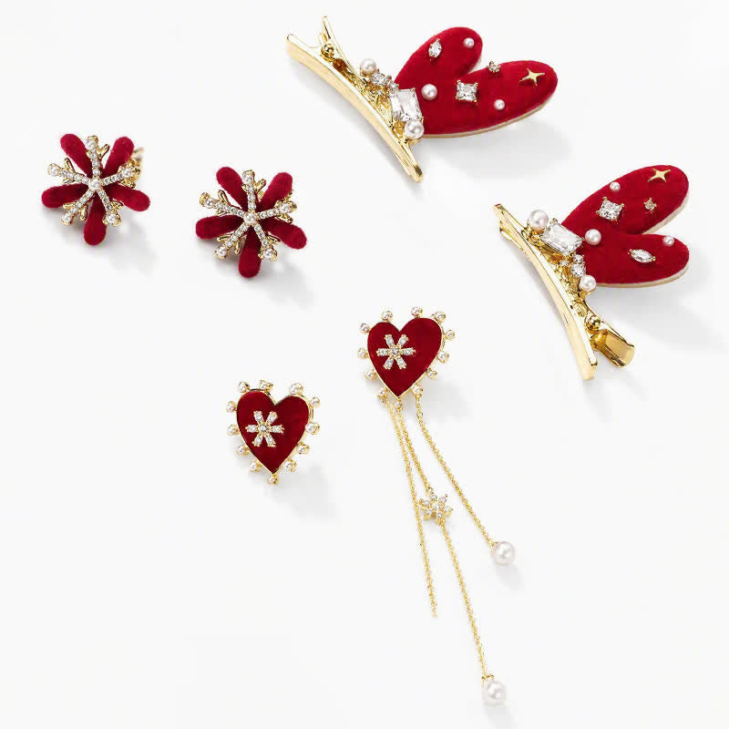 TaleClasp Christmas Earring Hair Clip Set - image 4