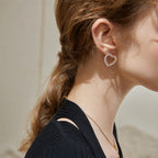 TaleClasp Romantic Red Heart Halo Drop Earrings - image 1