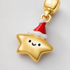 TaleClasp Festive Smiling Star Gold Tone Charm - image 3