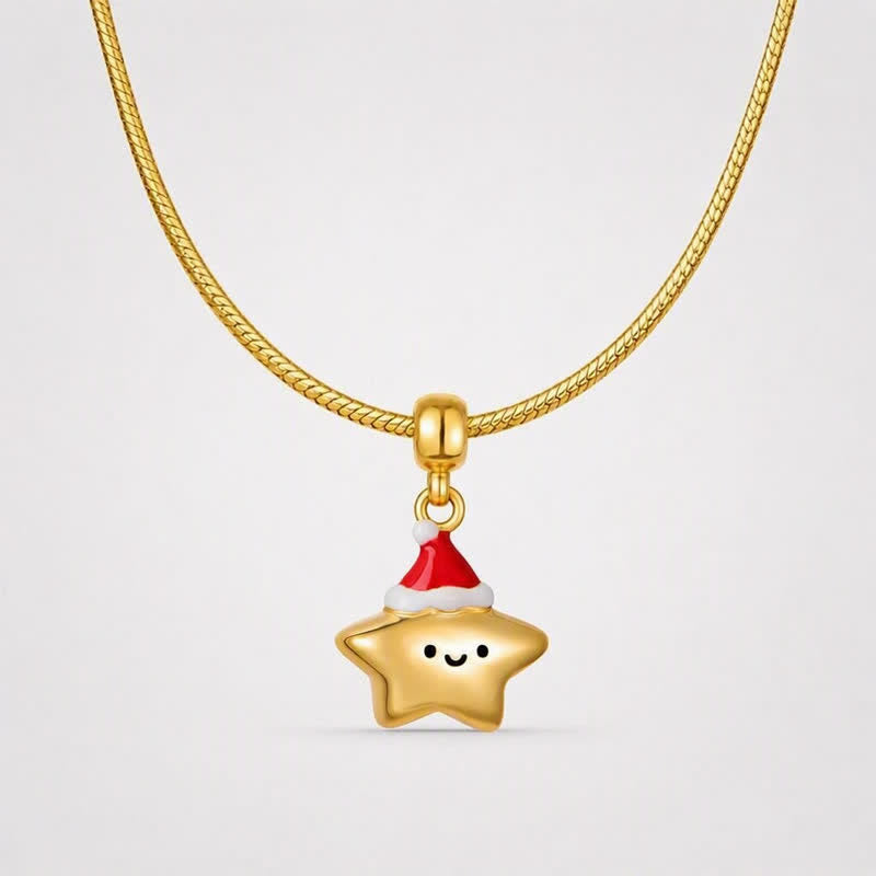 TaleClasp Festive Smiling Star Gold Tone Charm - image 4