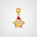 TaleClasp Festive Smiling Star Gold Tone Charm - Golden - image 0