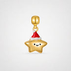 TaleClasp Festive Smiling Star Gold Tone Charm - Golden - image 0