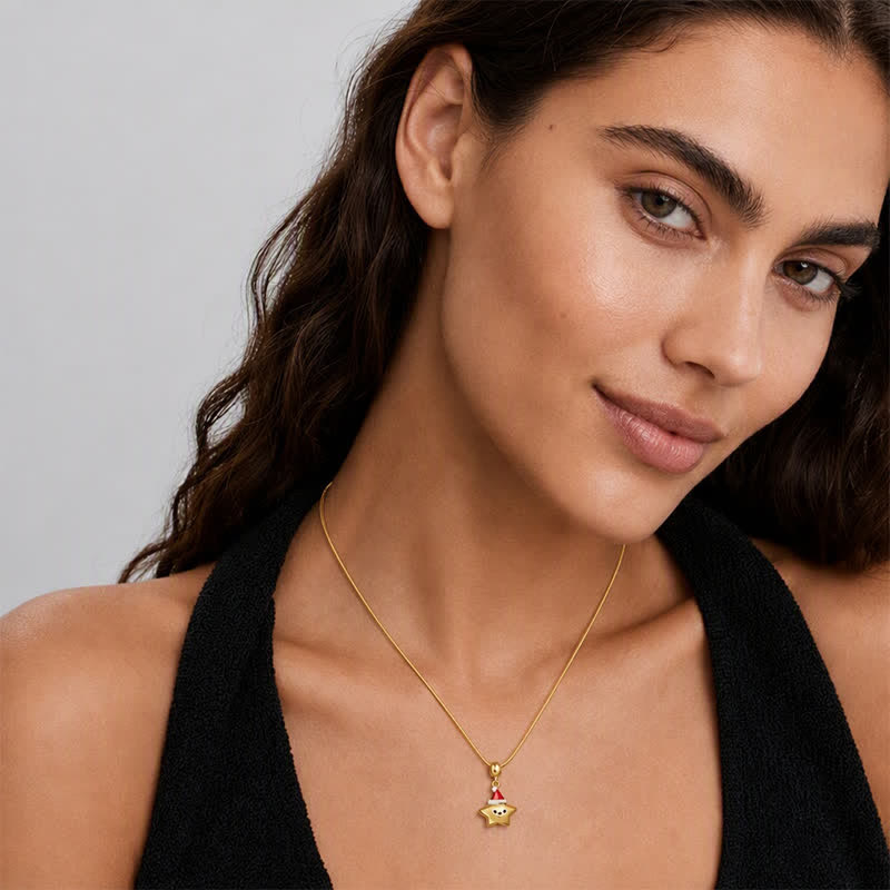 TaleClasp Festive Smiling Star Gold Tone Charm - image 2