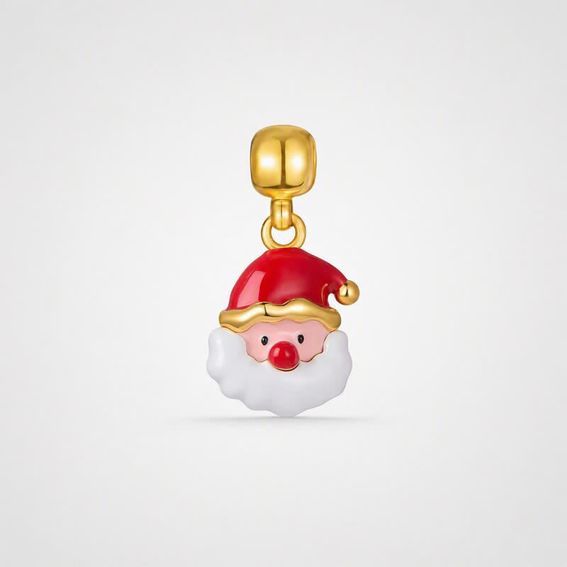 TaleClasp Festive Santa Gold Tone Charm - Red - image 0
