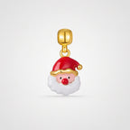 TaleClasp Festive Santa Gold Tone Charm - Red - image 0