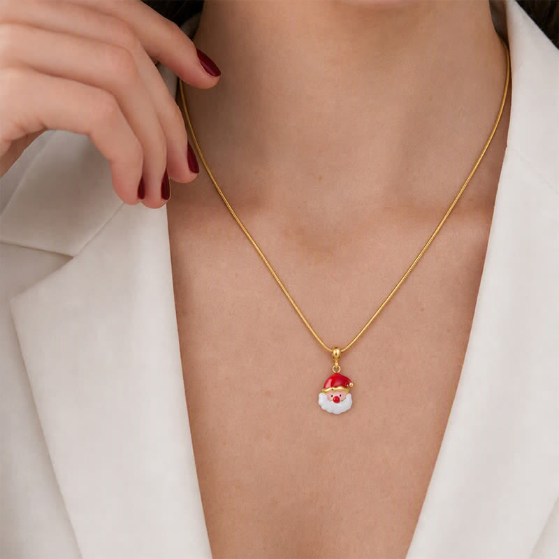TaleClasp Festive Santa Gold Tone Charm - image 1