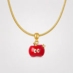 TaleClasp Glossy Red Apple Gold Tone Charm - image 4