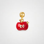TaleClasp Glossy Red Apple Gold Tone Charm - image 0