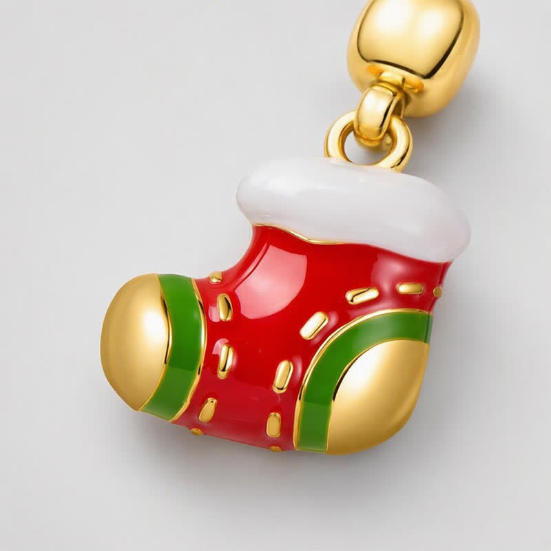 TaleClasp Christmas Stocking Gold Tone Charm - image 3