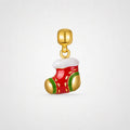 TaleClasp Christmas Stocking Gold Tone Charm - Red - image 0