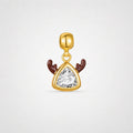 TaleClasp Christmas Reindeer Antlers Gold Crystal Teardrop Charm - Golden - image 0