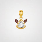 TaleClasp Christmas Reindeer Antlers Gold Crystal Teardrop Charm - Golden - image 0