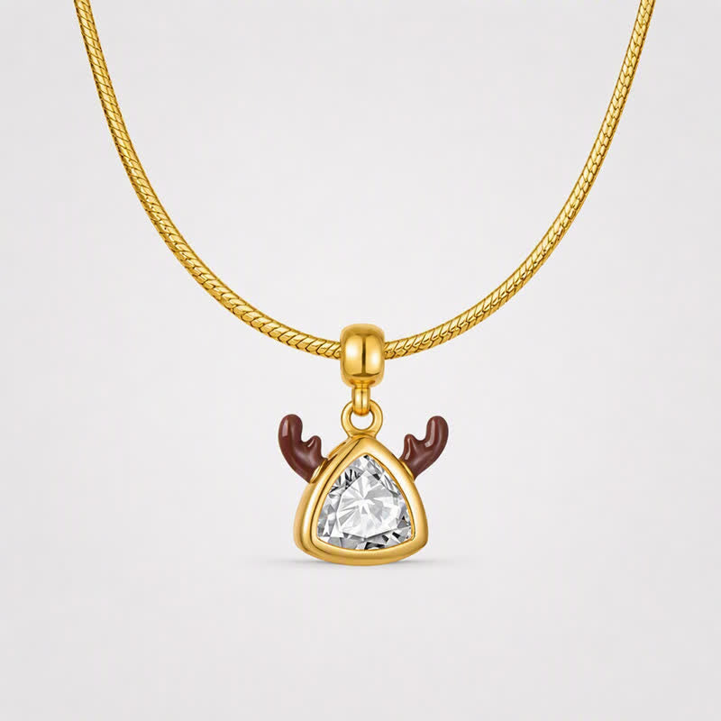 TaleClasp Christmas Reindeer Antlers Gold Crystal Teardrop Charm - image 4