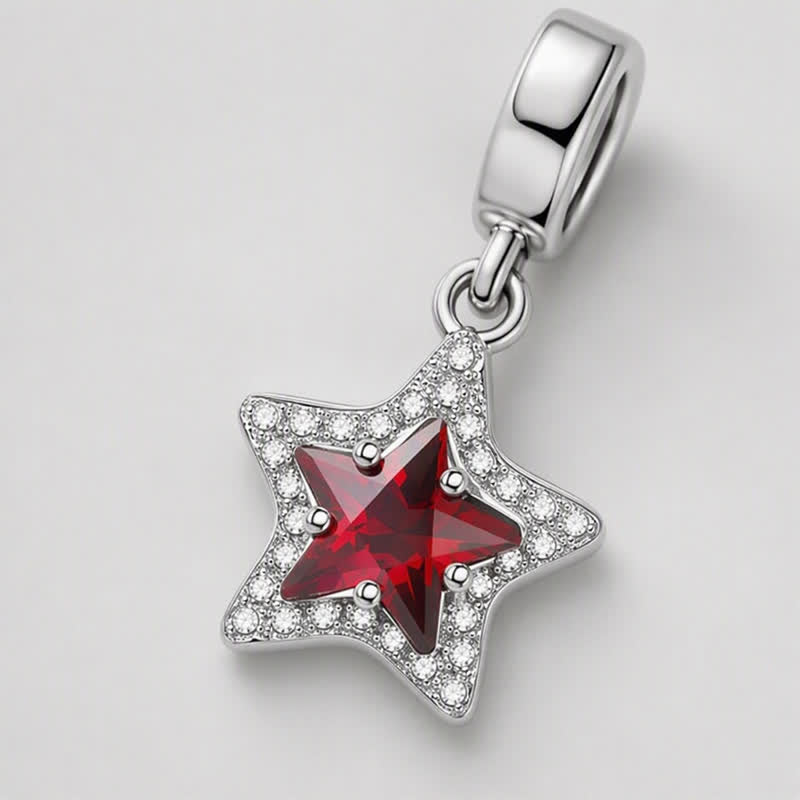 TaleClasp Radiant Red Star Pave Halo Dangle Charm - image 3