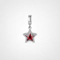 TaleClasp Radiant Red Star Pave Halo Dangle Charm - Silver - image 0