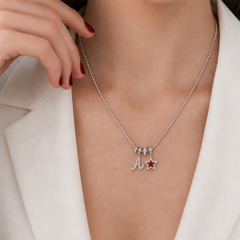 TaleClasp Radiant Red Star Pave Halo Dangle Charm - image 1