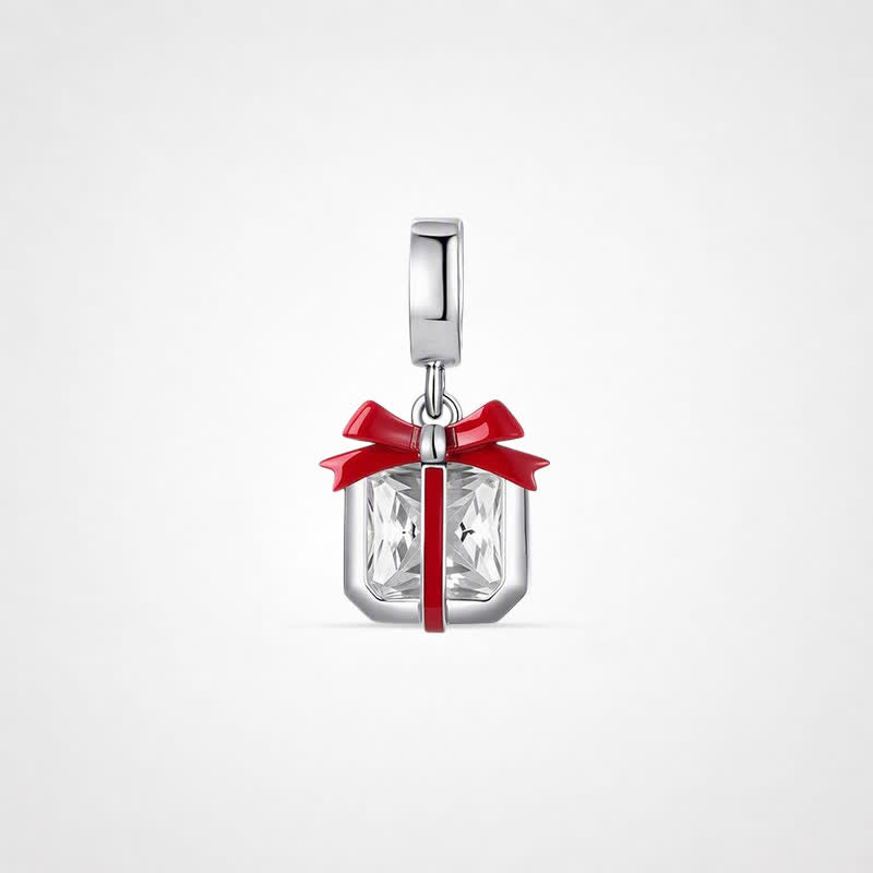 TaleClasp New Year Gift Box Charm - Silver - image 0