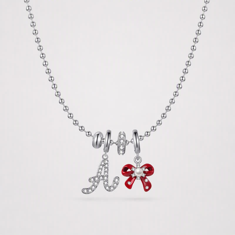 TaleClasp Red Bow Pearl Accent Dangle Charm - image 4