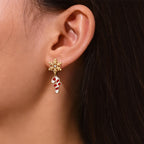TaleClasp Christmas Snowflake Candy Cane Drop Earrings - image 1