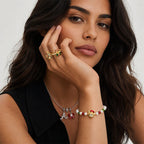 TaleClasp Festive Pearl Beaded Cat Charm Bracelet - image 2