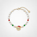 TaleClasp Festive Pearl Beaded Cat Charm Bracelet - White - image 0
