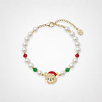 TaleClasp Festive Pearl Beaded Cat Charm Bracelet - White - image 0