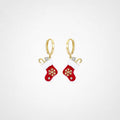 TaleClasp Festive Stocking Charm Hoop Earrings - Red - image 0
