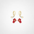 TaleClasp Festive Stocking Charm Hoop Earrings - Red - image 0