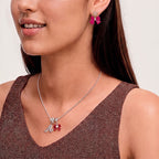 TaleClasp Pink Velvet Bow Crystal Statement Drop Earrings - image 2