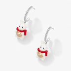 TaleClasp Crystal Bunny Charm Hoop Earrings - image 3