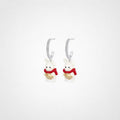 TaleClasp Crystal Bunny Charm Hoop Earrings - White - image 0