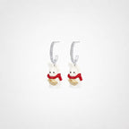 TaleClasp Crystal Bunny Charm Hoop Earrings - White - image 0