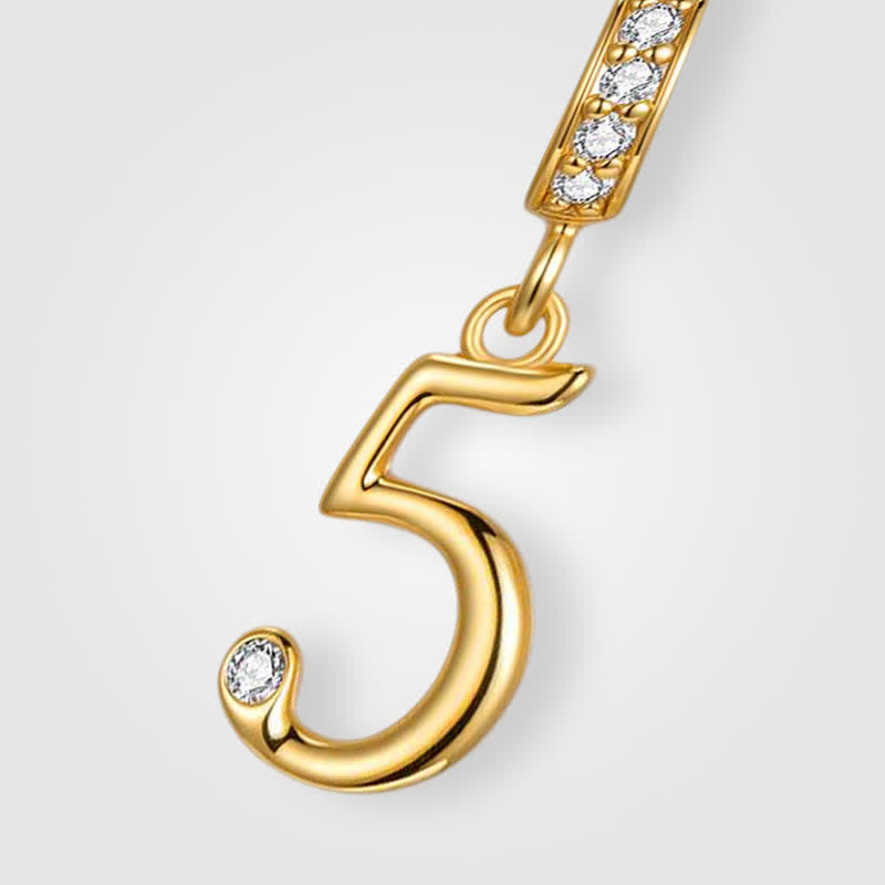 TaleClasp Lucky Number 5 Gold Detachable Charm - image 3